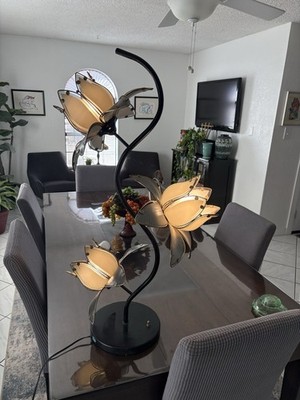 VTG Anthony Cal. Hollywood MCM Regency 1970's Lotus Flower Standing Lamp 36 