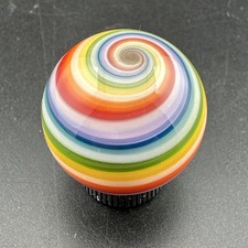 Contemporary Handmade Art Glass Marble .98" Vivid Spiral Swirl, Bright Color MIB