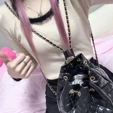 Beige Color Block Knit Sweater for Women