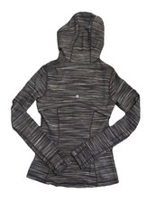    Lululemon Sz 6 Define Jacket Hooded Nulu Black White Gray 128 EUC
