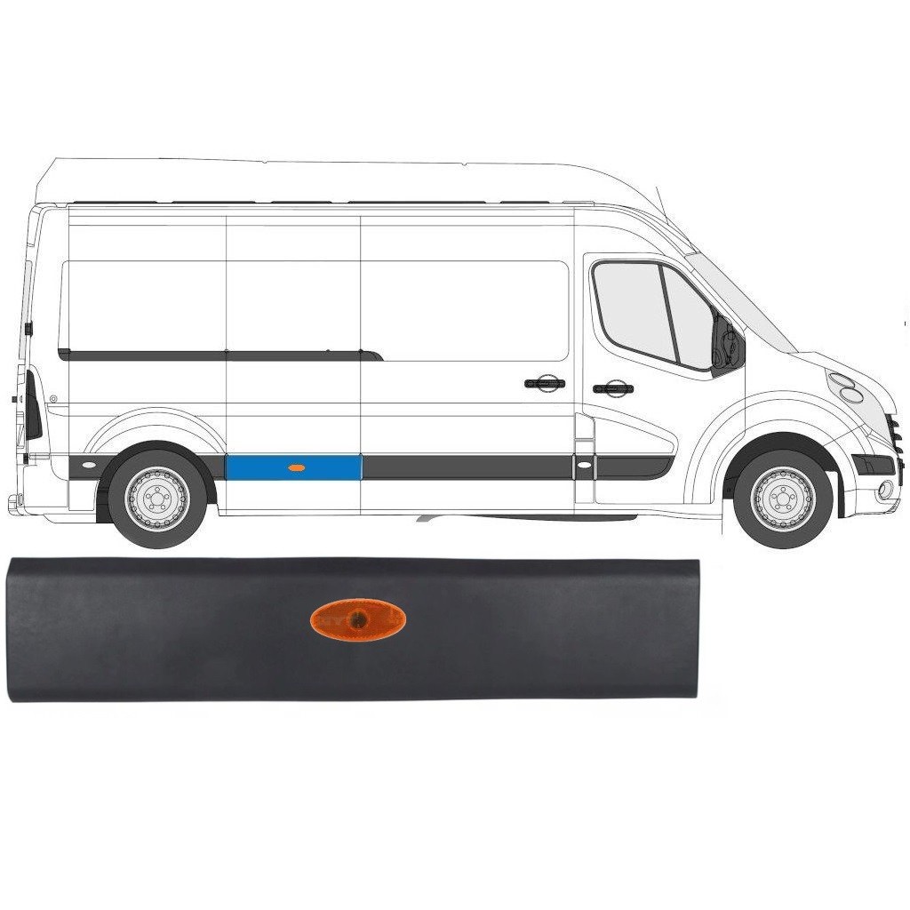 Side trim with lamp for Nissan NV400 2010- / Right
