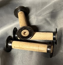 THREE CLEAN 120 EARLY WOOD FILM SPOOLS 2 ORIGINAL KODAK BROWNIE WOODEN SPOOLS