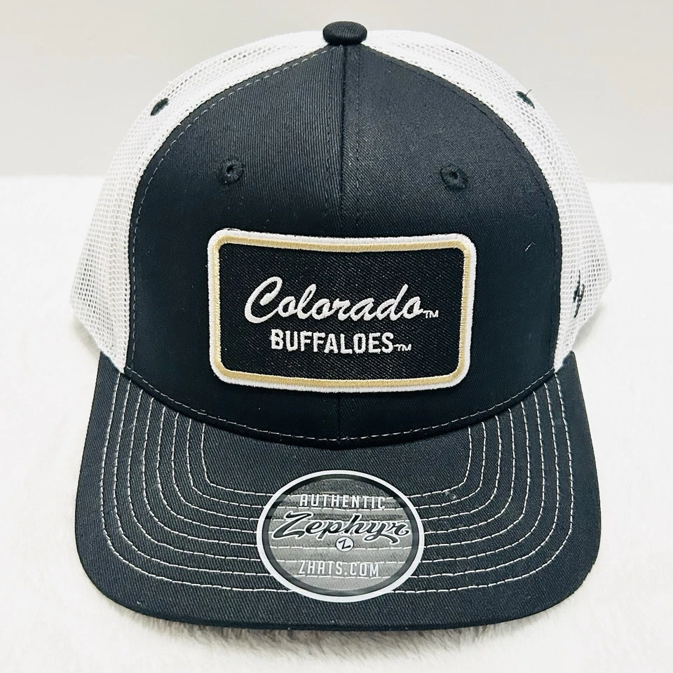 Gorra de camionero Zephyr Colorado Buffaloes Script ajustable negra NCAA Foto 2 de 4