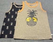 Tommy Bahama Tank Top Lot Boy 5-6 Sleeveless Blue Logo Pineapple Cool Pineapple