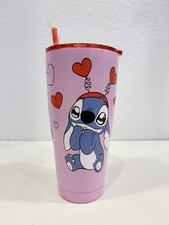 Disney Valentine Stitch Pink Tumbler New