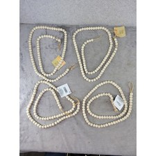 Crafter's Square Wood Bead Garland Set of 4 Natural Jute Loop Farmhouse Decor 21
