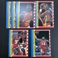 1987-88 FLEER BASKETBALL STICKER SET BREAK BARKLEY JABBAR WILKINS OLAJUWON 6 LOT