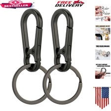 Chic Brass and Steel Keychain Set - Convenient Clip Holder for Any Lifestyle