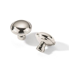 10 Pack 1-1/4 Inch Polished Nickel Cabinet Knobs Solid Round Dresser Drawer K...