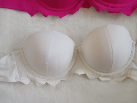 NWT Lot Of 2 Victoria Secret Super Push Up Bra Hot Pink and White  32  - 34 D DD