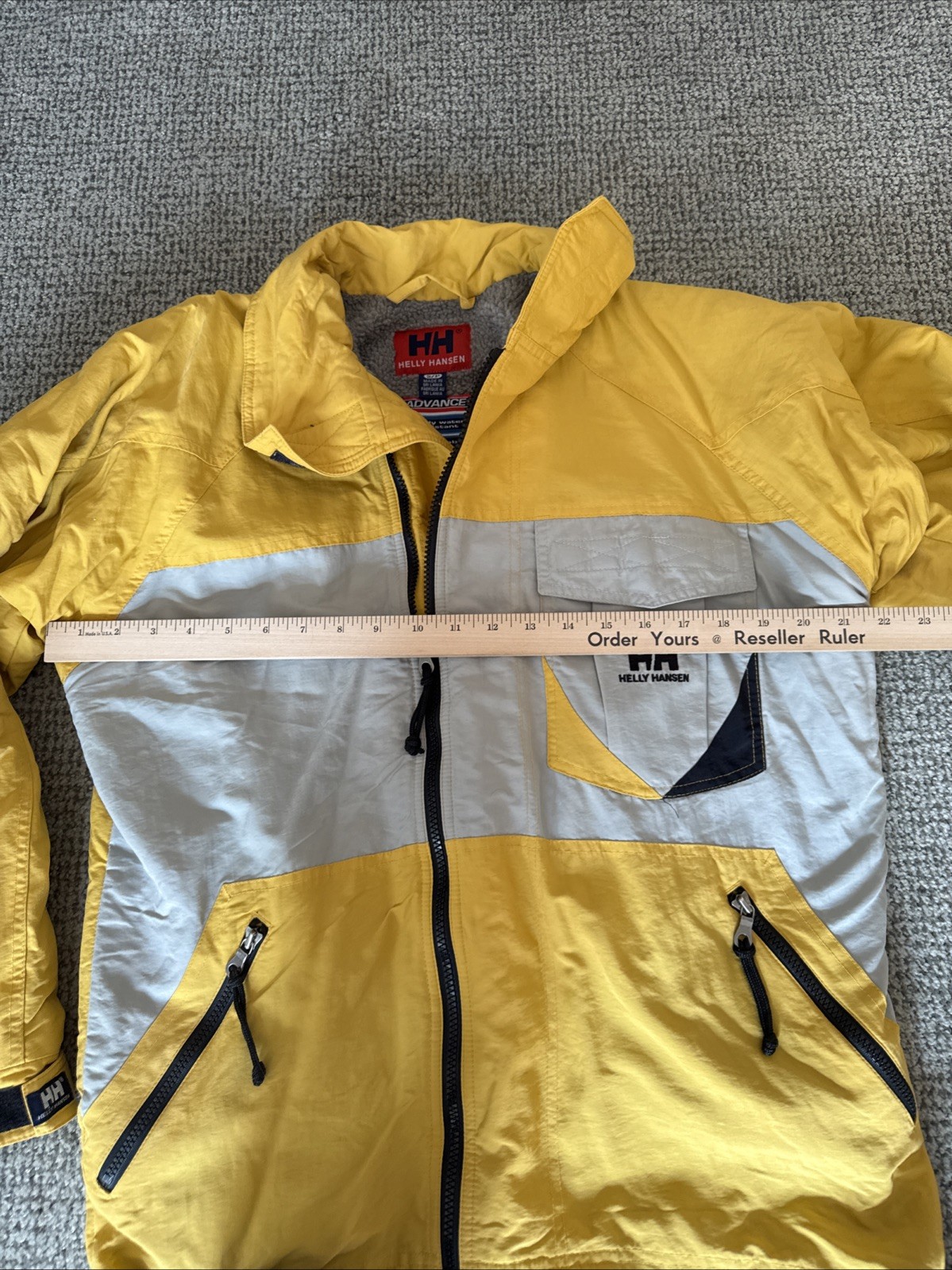 Helly Hansen Jacket S Solid Yellow Full Zip Fleec… - image 4