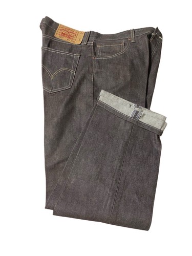 Levis Vintage 501 XX Rigid Shrink To Fit Button Fly Jeans 36x30 Braun Creased - Bild 2 von 16