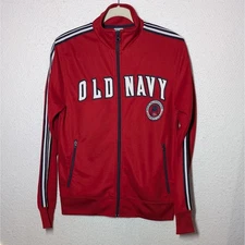 Vtg 90s Old Navy Jacket Men Sz Small Red Barcelona Int'l Track Jacket Zip Up 94