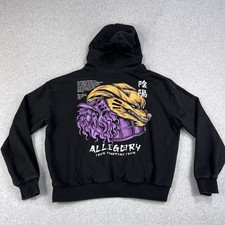 Naruto Shippuden Anime Kurama Hoodie Mens Large Allegory Boxy Black Iron Sharpen