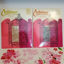 Vtg 60s Antoinne Sheer N Shapely Stockings Pantyhose 8.5-11 Seamless Picot Welt