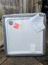 Mineral Stone Low Profile Square Shower Tray 800 x 800mm White Anti-Slip NEW