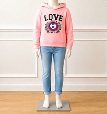  Other Stories Girls Pink Pullover Hoodie LOVE Heart Graphic Logo M