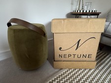Neptune Milo Footstool In Cotton Velvet Dark Olive BNWT