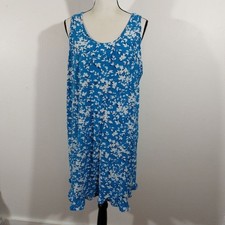 Draper James Blue Floral Print Ruffle Hem Nightie Dress Size L/XL
