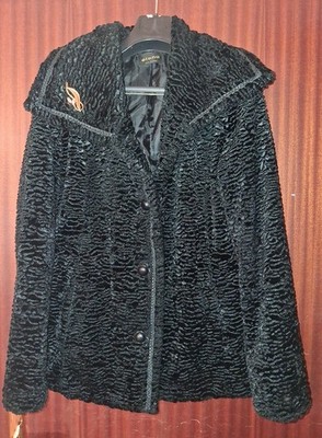 Vintage Mantel schwarz ''Elena'' - eleganter Stil - 48
