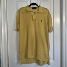 Polo By Ralph Lauren Men's Classic Fit Polo Shirt Yellow Size Large Short Sleeve