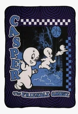 NEW Casper the Friendly Ghost Checkerprint 45" X 60" Fleece Soft Throw Blanket 