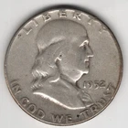 1952 P FRANKLIN HALF DOLLAR 90% SILVER 50¢ PHILADELPHIA UNITED STATES OF AMERICA