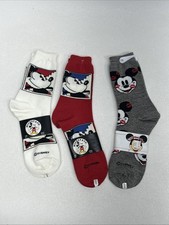 Lot Of 3 Pairs Of Vintage Disney Mickey Mouse Socks NOS