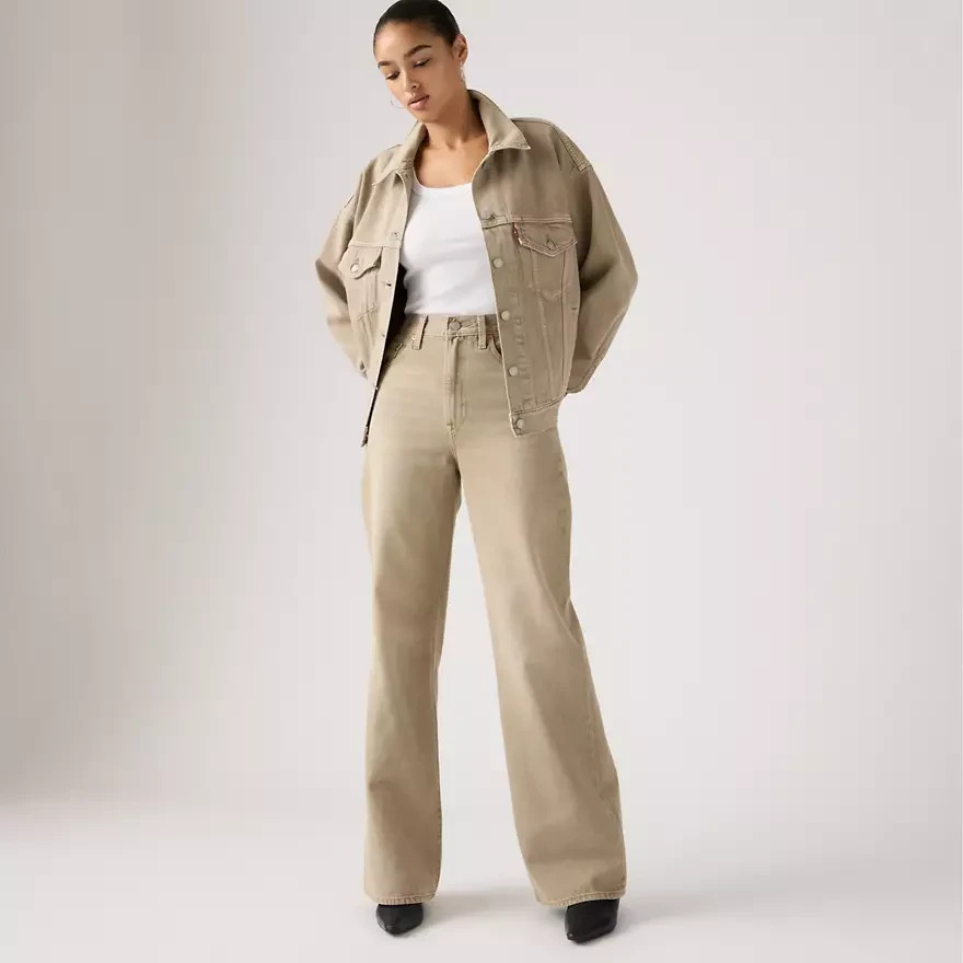 Levi's Ribcage Wide Leg Women's Jeans  Chipped Winter Twig - Brown🔥SALE DEAL