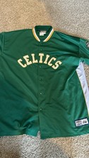 Vtg Boston Celtics Hardwood Classics Jersey Warm Up Button Up Men's XXL USA Made
