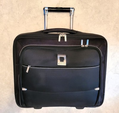 Delsey Paris Büro Traveller Trolley Rollen Koffer Reise Wild leder schwarz edel