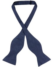 Vesuvio Napoli SELF TIE Bow Tie NAVY BLUE Color PAISLEY Design Mens BowTie