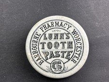 61143 Old Vintage Antique Ironstone Printed Pot Lid Tooth Paste Worcester Lunn