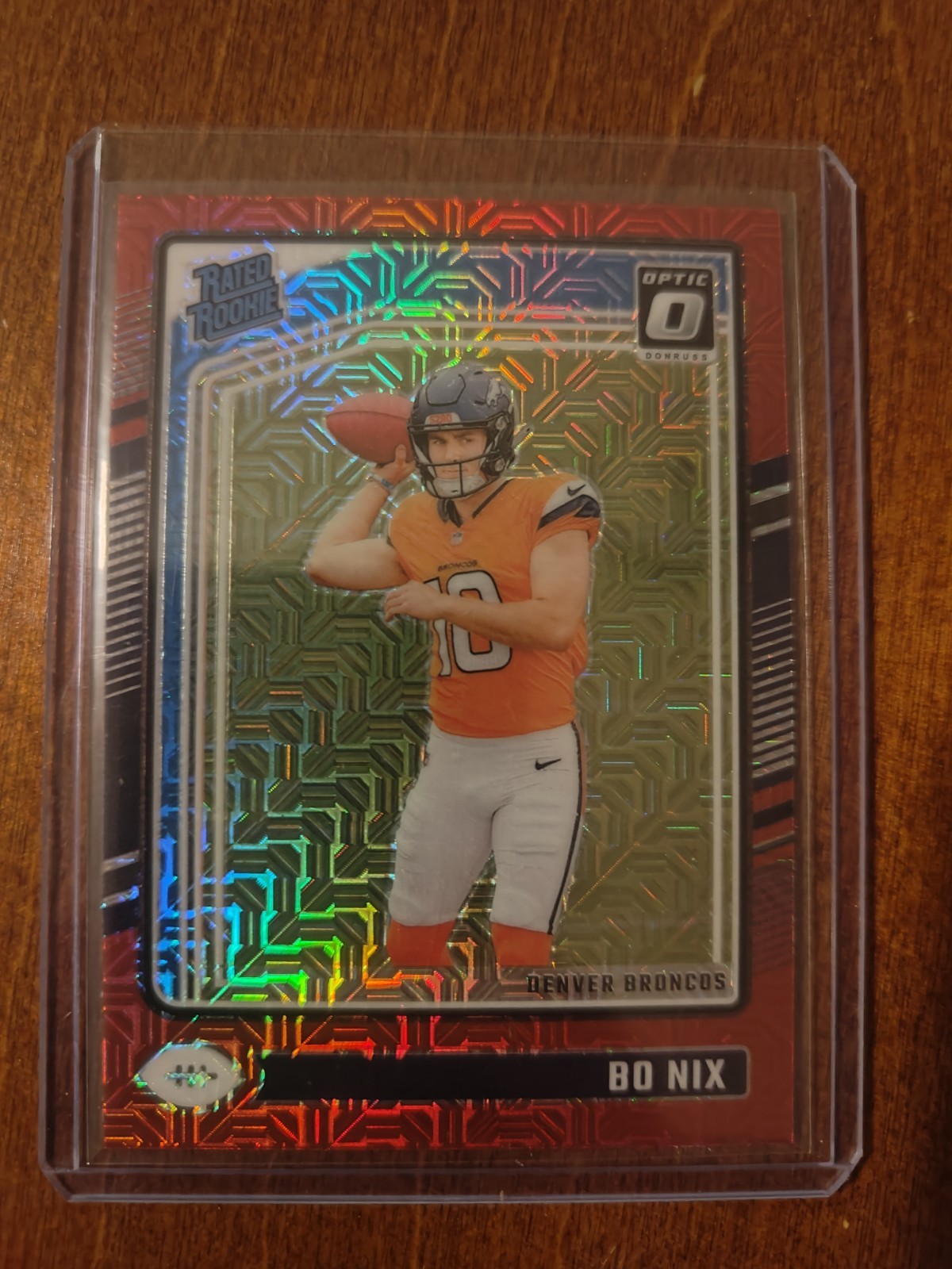 2024 Panini Donruss Optic - Rated Rookie Bo Nix #209 Red Mojo Prizm (RC)