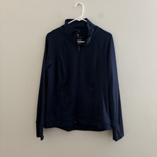 All In Motion Women  s Large Navy Blue Full Zip Track Jacket Top EUC F6