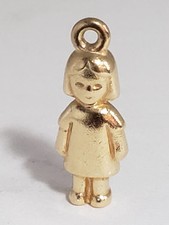Dije James Avery niña retirada 3D de oro amarillo de 14 quilates