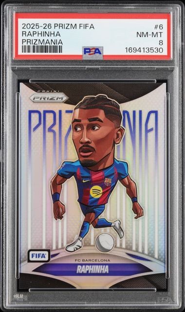 2025-26 Prizm FIFA Raphinha #6 Prizmania SSP PSA 8