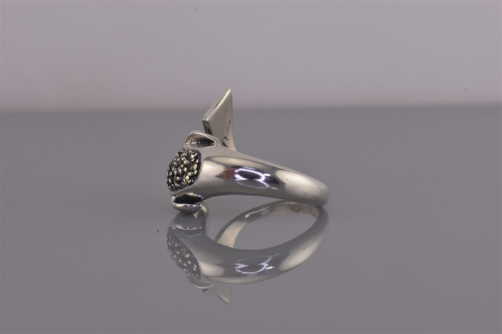 Sterling Silver Dimensional Dolphin Red Ruby Marc… - image 4