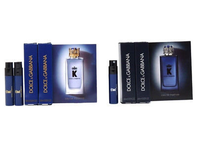 D&G DOLCE & GABBANA K FOR MEN EDT + EDP .8ml .02fl oz x 2 EACH COLOGNE SAMPLES