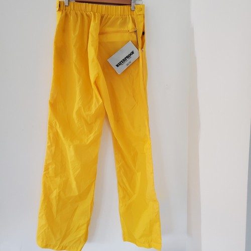 Vintage NWT SKYR FASHION SKYWEAR Men MED Yellow Wind Pants Zip Legs Waterproof