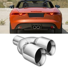 For Jaguar XJ XE XF F-Type 2.5" In 3.5'' Out 9.5'' Long Dual Exhaust Pipe Tip