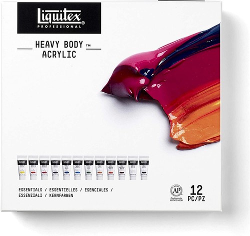 Liquitex Professional Acrylic Paint 12 x 22ml Heavy Body Set Essential Colours - Picture 3 of 8
