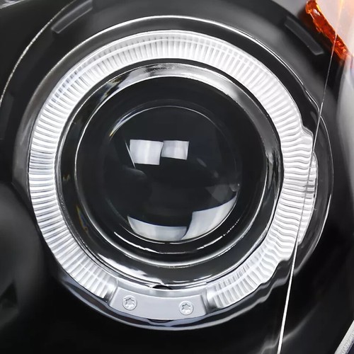 Black Fits 2006-2008 Toyota Yaris Hatchback LED Halo Projector Headlights Lamps - Picture 9 of 12