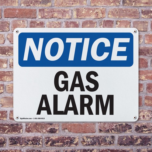 (2 Pack) Gas Alarm OSHA Notice Sign Decal Metal Plastic - Bild 4 von 23