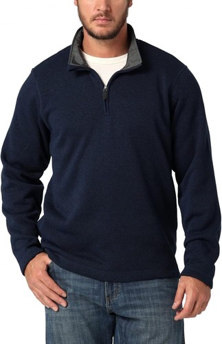 Men Long Sleeve Fleece Quarter-Zip Sweater
