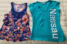 2 Youth Girls Candies & Jo Ann's Summer Pullover Tops,  Size L