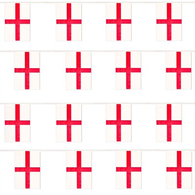 England St Georges Wimpelkette 15 Meter 60 Fahnen