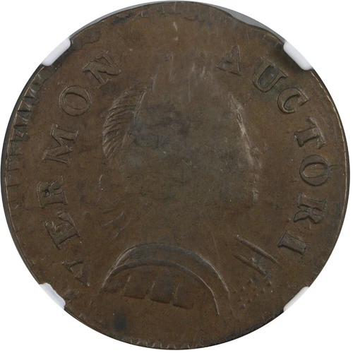 1788 Vermont Copper 1/2p RR-16 W2120 R1 Bust Right NGC EF45 CAC Furnace Run Coll