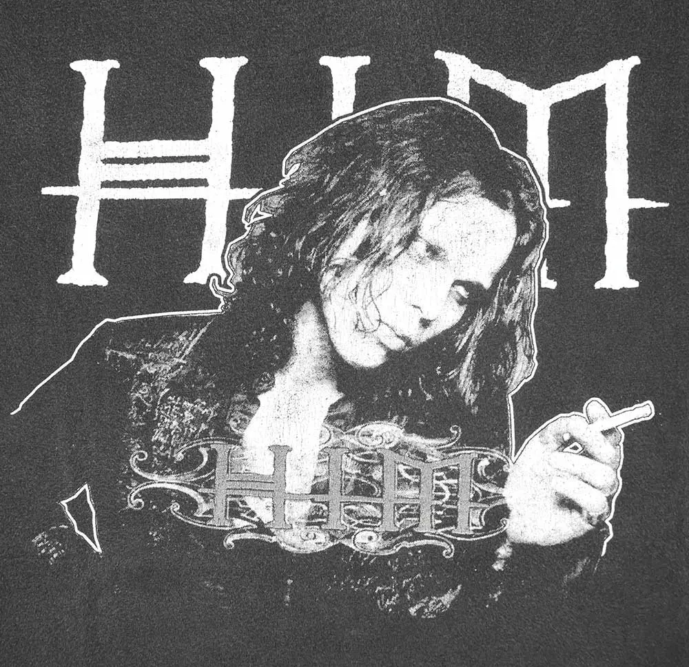 HIM Band Smoking Graphic Black Unisex Cotton T-Shirt All Sizes