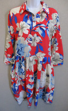 Amelia Dress Size 10 Bold Floral Print Shirtw...